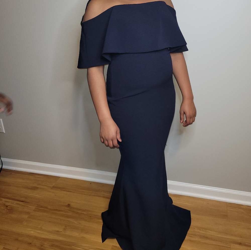 Badgley Mischka Navy Gown